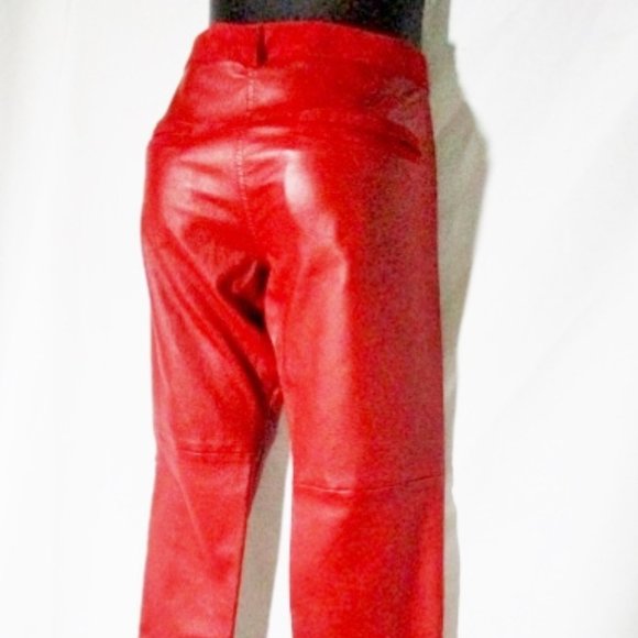 NEW ISABEL MARANT LEATHER Trouser PANT Legging CHERRY RED!